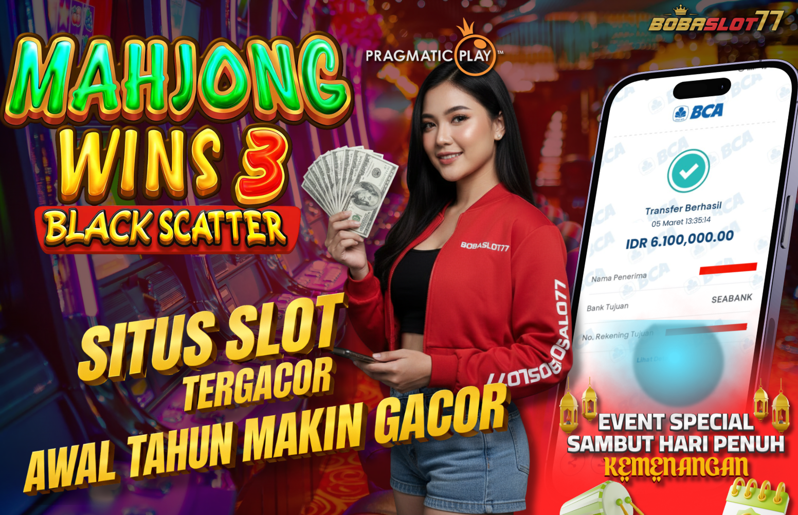 Selamat kepada user id : d0***n Wede Rp 6.100.000 di Game MAHJONG WINS 3 PRAGMATIC PLAY Cair Gk Sampe 1 Menit! Menang Mudah di Bobaslot77